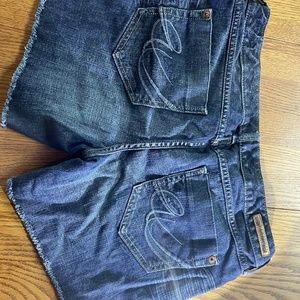 Express low rise denim shorts
